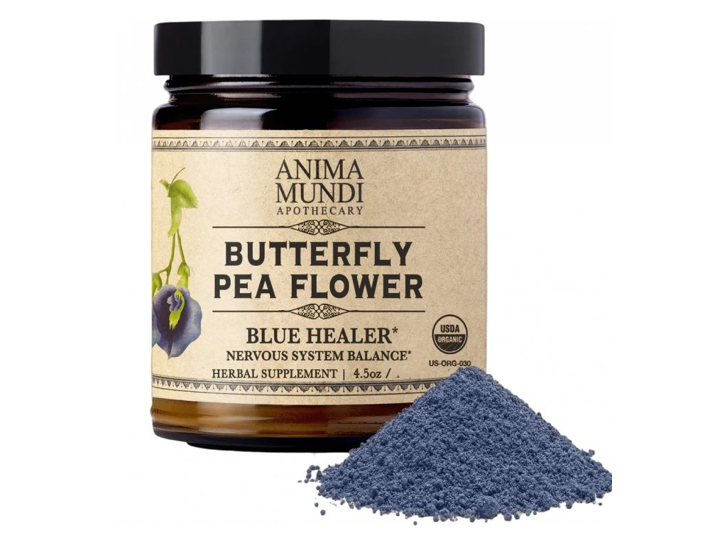 Anima Mundi Organic Butterfly Pea Flower, prášek z květu motýlího hrachu, 127 g Doplněk stravy