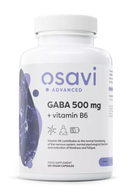 Levně Osavi GABA 500 mg + Vitamin B6, 120 rostlinných kapslí, 120 dávek Doplněk stravy
