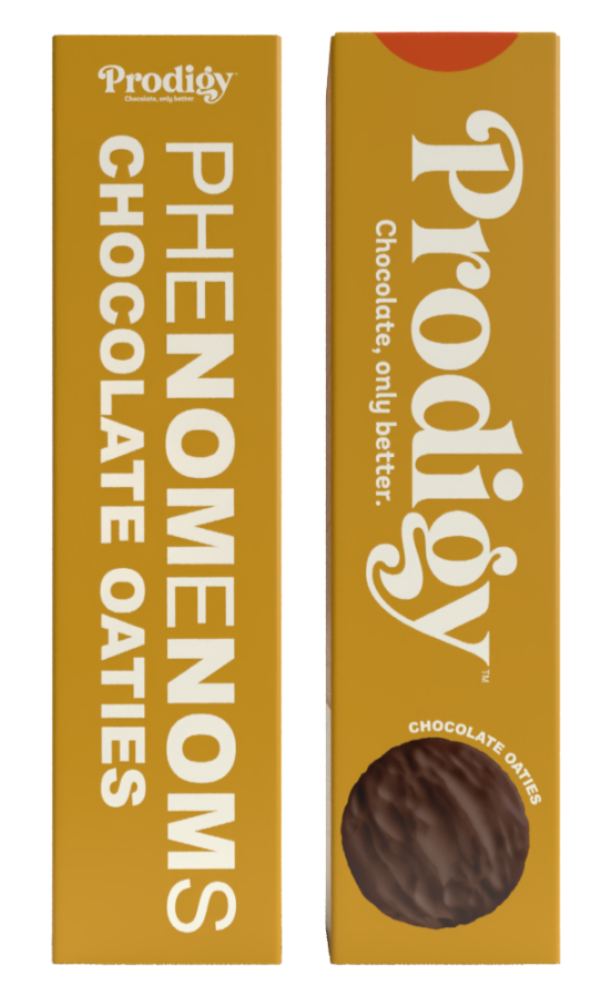 Levně Prodigy Phenomenoms Chocolate Oatie Biscuits, čokoládové ovesné sušenky, 128 g