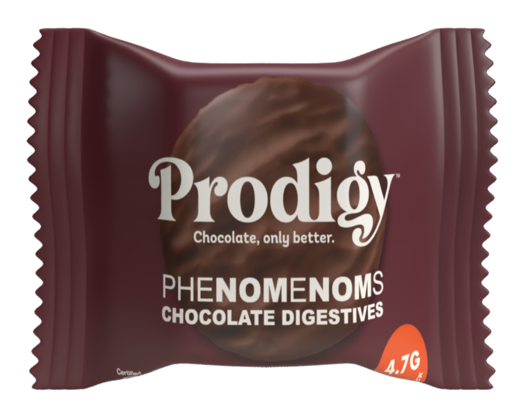 Levně Prodigy Phenomenoms Chocolate Digestive Biscuits, čokoládové sušenky na trávení, 32 g