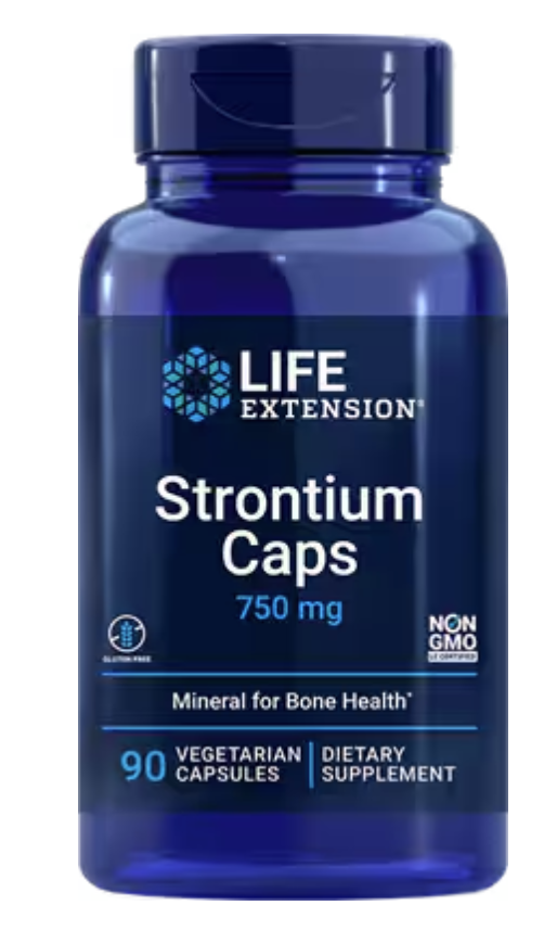 Life Extension Strontium, Stroncium 750 mg, 90 rostlinných kapslí Doplněk stravy