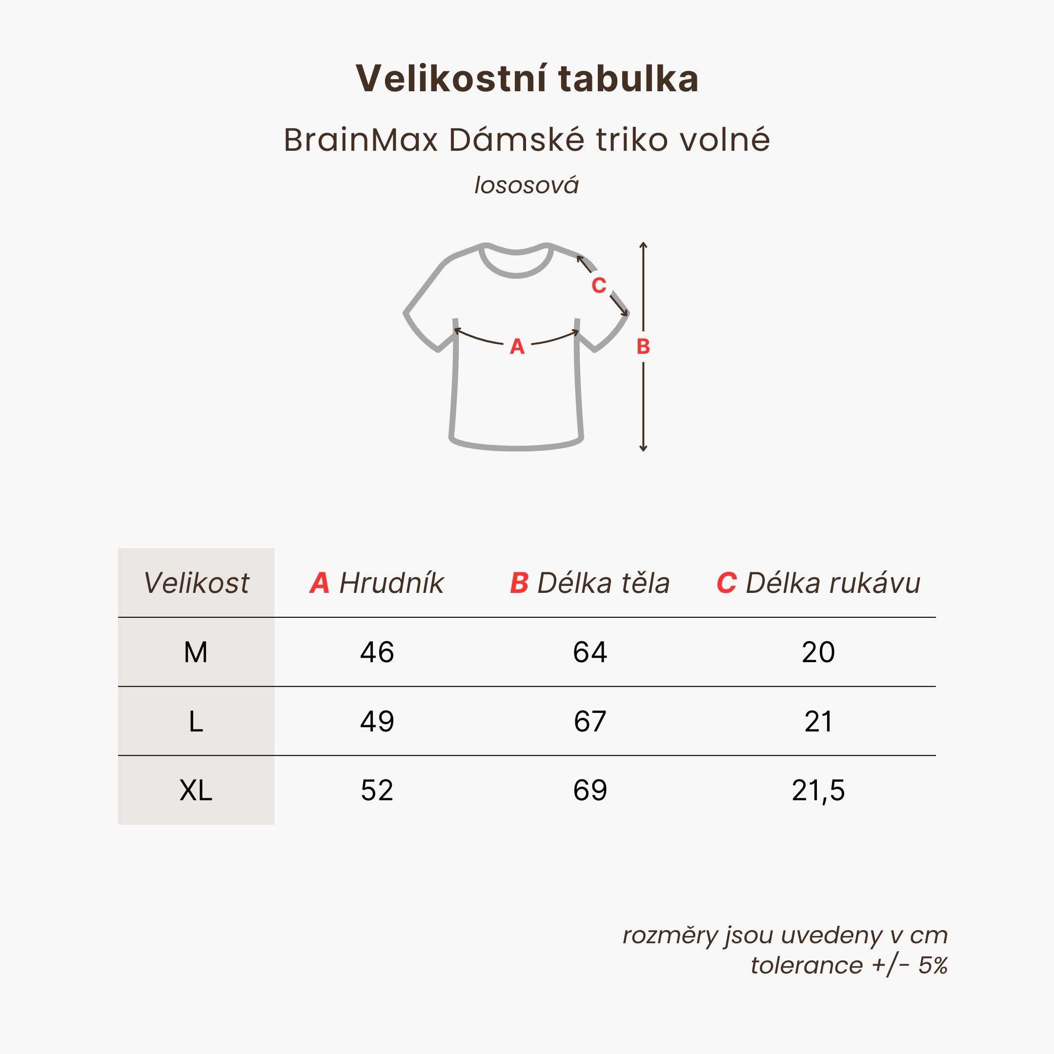 BrainMax Dámské triko volné, lososová Velikost: S Obrázek