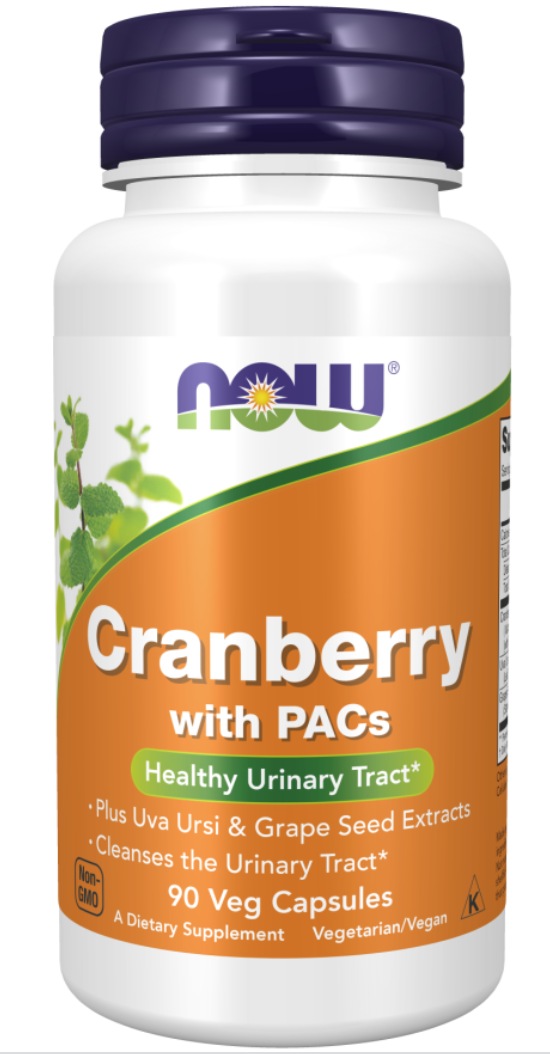 Levně Now® Foods NOW Cranberry with PACs, brusinka s proanthokyanidiny, 90 rostlinných kapslí Doplněk stravy