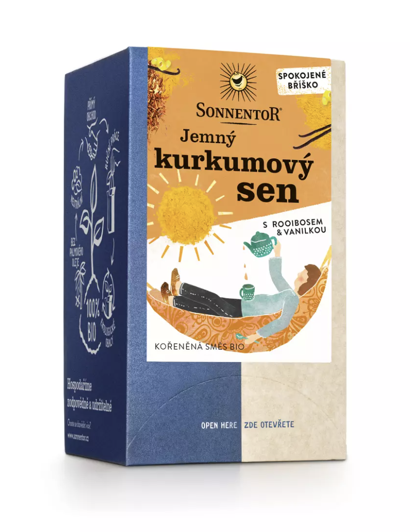 Sonnentor - Jemný kurkumový sen porcovaný BIO, 18 ks *CZ-BIO-002 certifikát