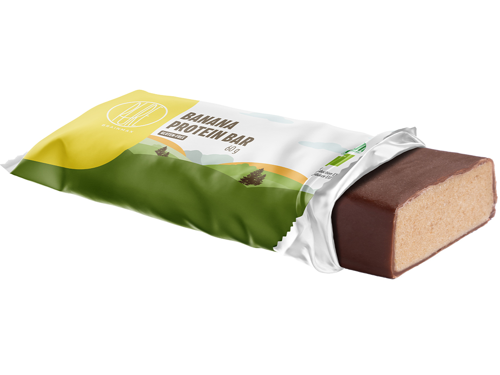BrainMax Pure Protein Bar, Proteinová tyčinka, Banán, BIO, 60 g Obrázek