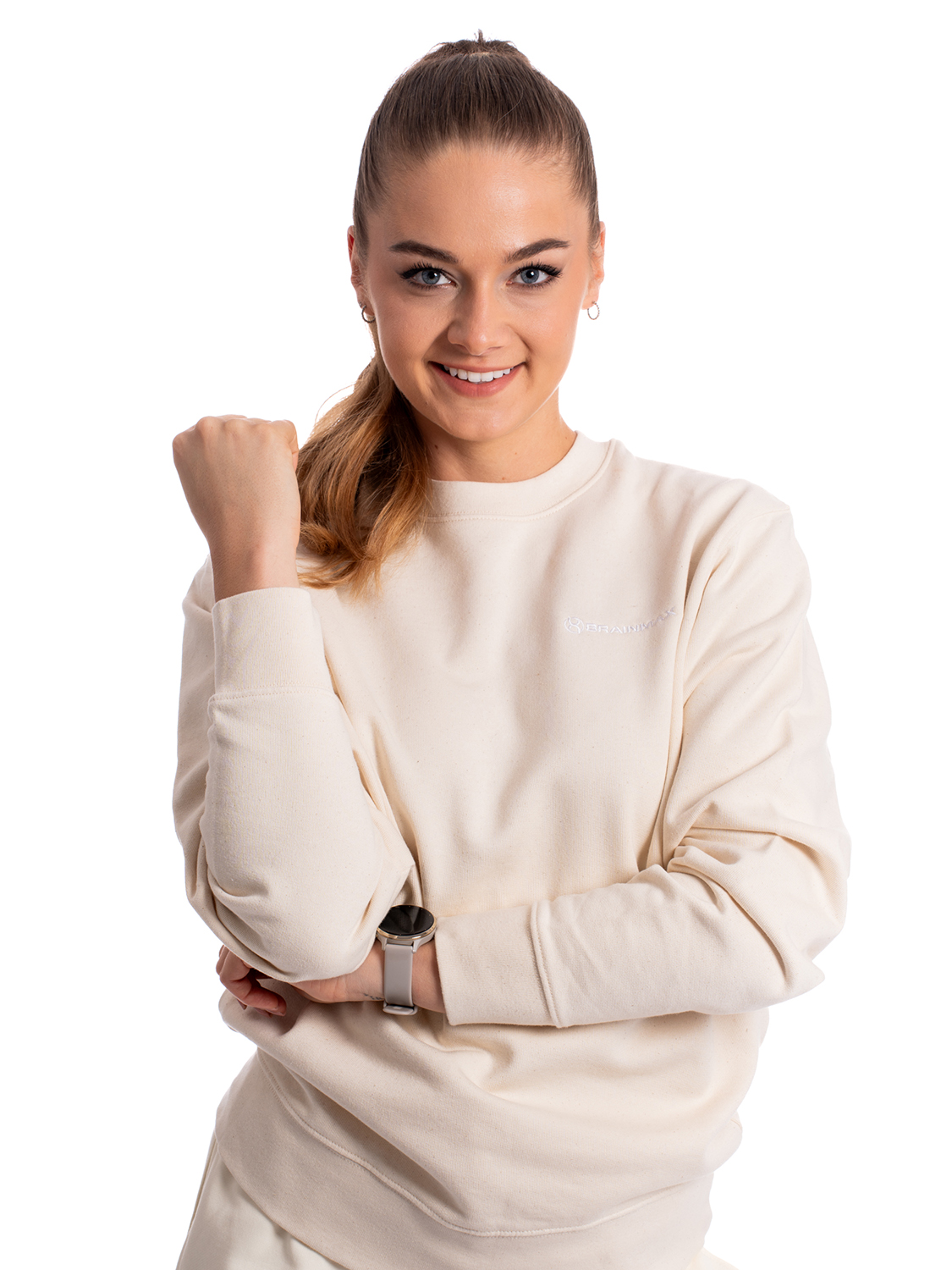 BrainMax unisex béžová mikina, BIO bavlna Velikost: M Obrázek