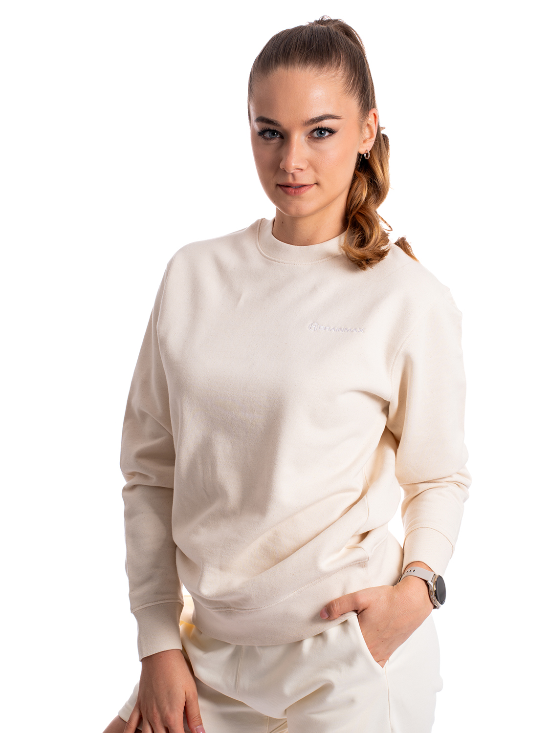 BrainMax unisex béžová mikina, BIO bavlna Velikost: M Obrázek