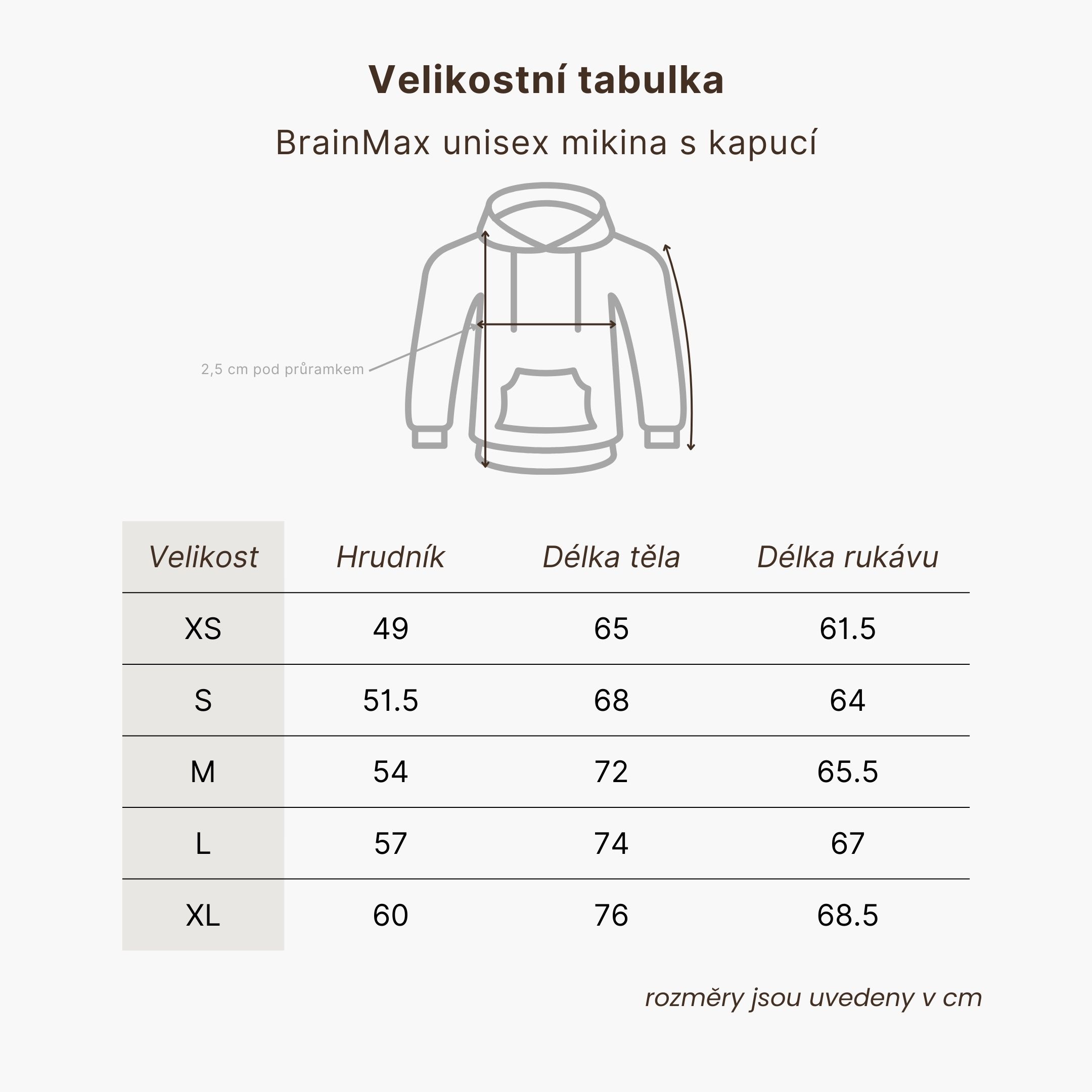 BrainMax unisex béžová mikina, BIO bavlna Velikost: L Obrázek