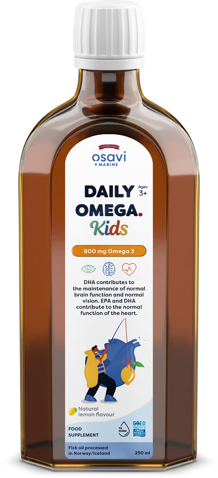 Osavi Daily Omega Kids, omega 3, 800 mg, citronová příchuť, 250 ml Doplněk stravy