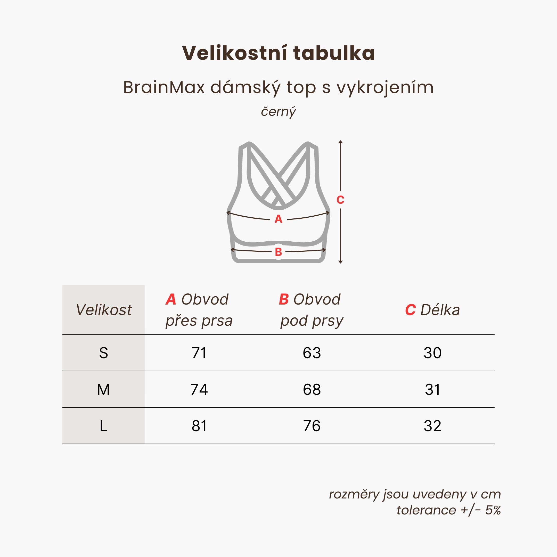 BrainMax dámský top s vykrojením, černý Velikost: L Obrázek