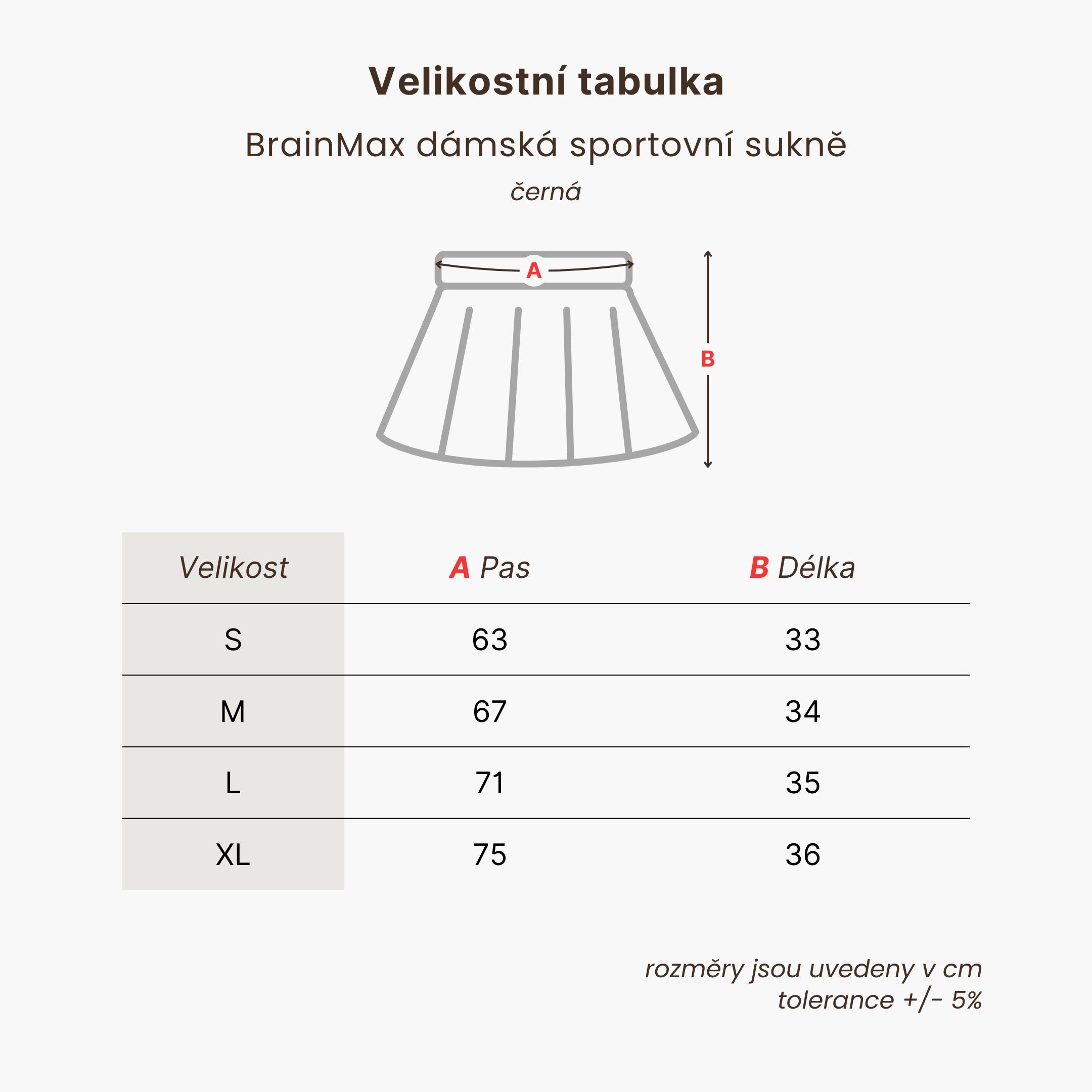 BrainMax dámská sportovní sukně, černá Velikost: M Obrázek