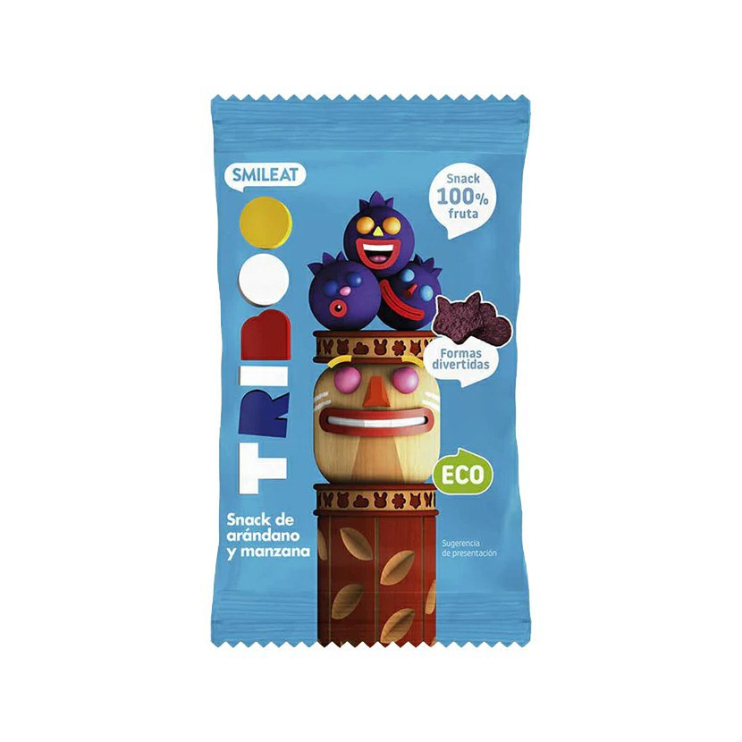 Smileat BIO 100% ovocné měkké bonbónky, jablko a borůvky, 25g Obrázek
