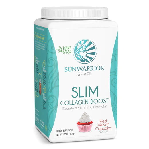 Sunwarrior Shape Slim Collagen Boost, rostlinný kolagen red velvet cupcake, 750 g Obrázek
