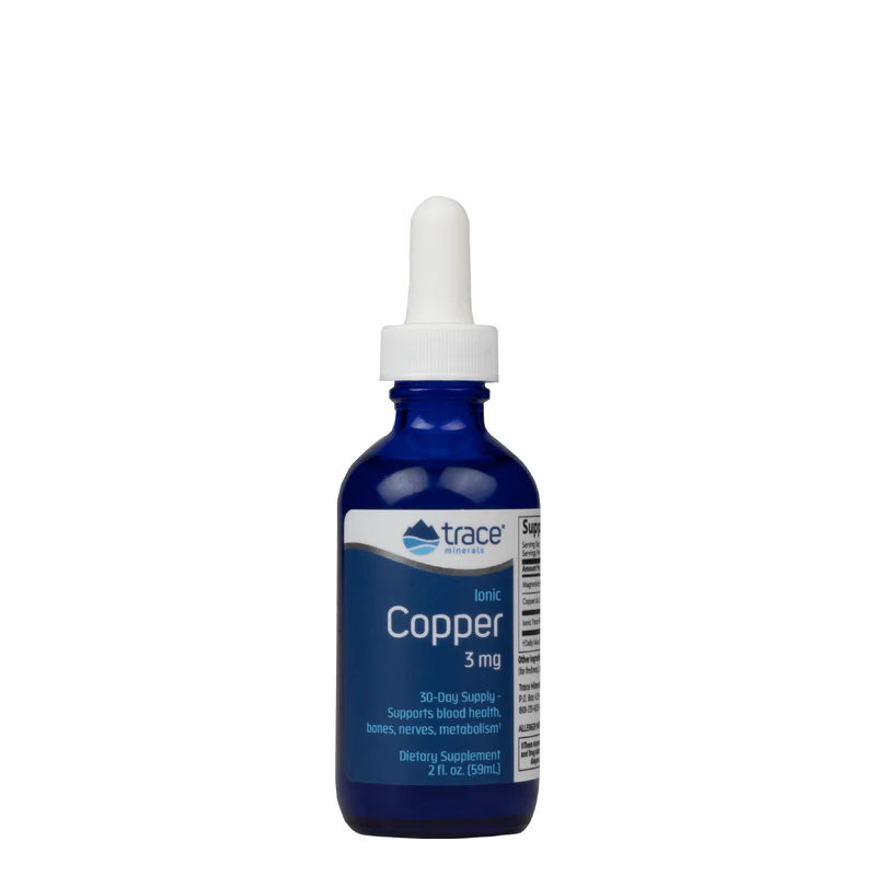 Trace Minerals Ionic Copper, Ionizovaná měď, 3 mg, 59 ml Doplněk stravy