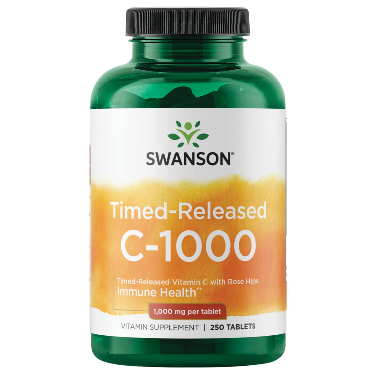 Swanson Vitamin C + Extrakt z Šípků s postupným uvolňováním, 1000 mg, 250 kapslí Obrázek