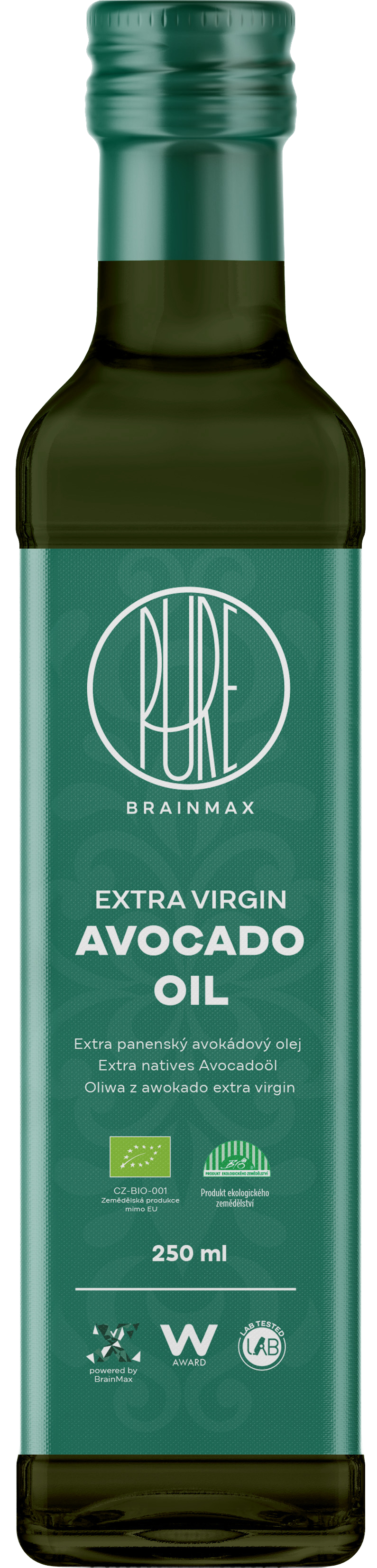 BrainMax Pure® Extra Virgin Avocado Oil, Panenský Avokádový olej, BIO, 250 ml