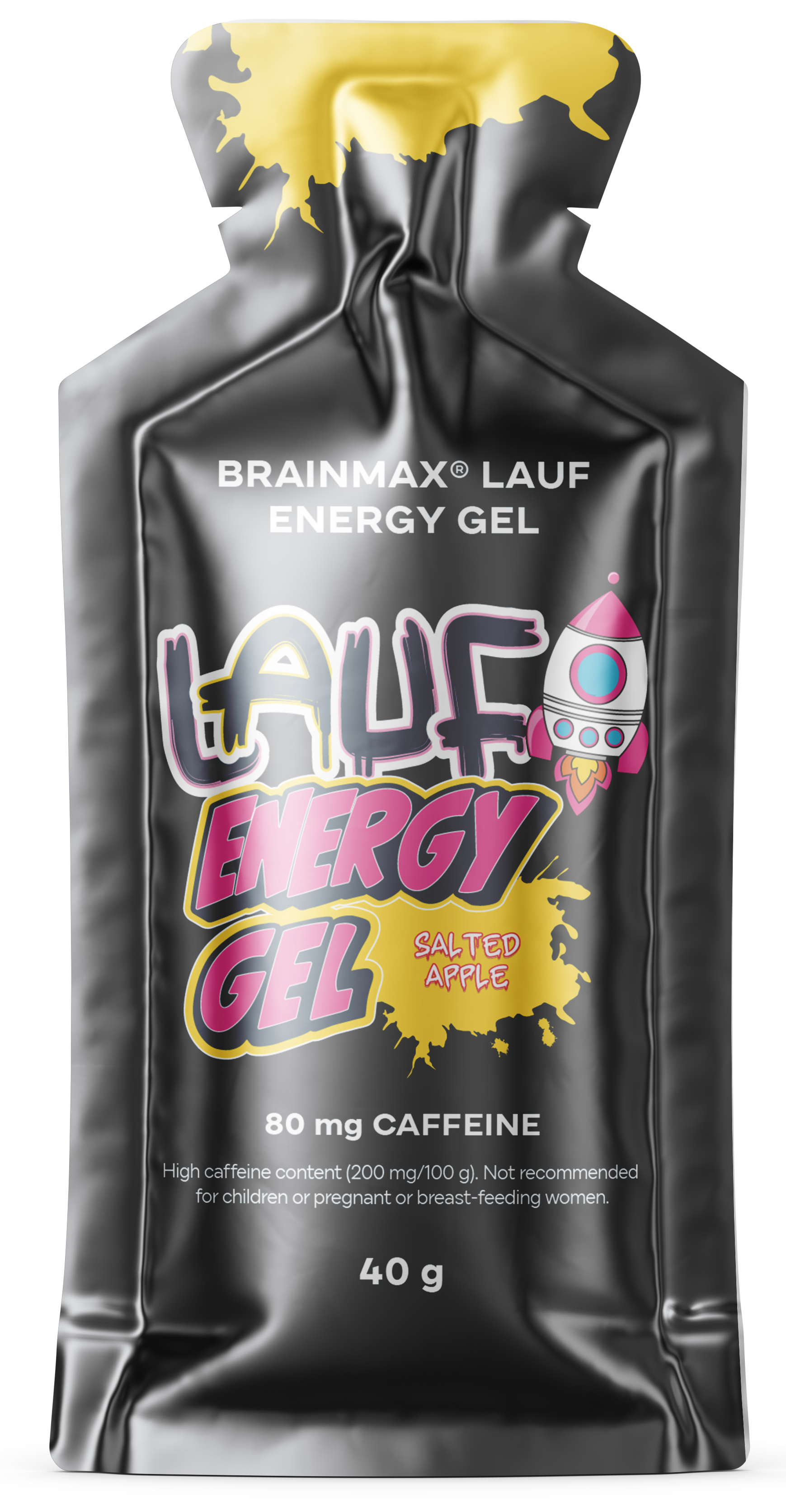 BrainMax LAUF Energy Gels Příchuť: Slaná jahoda bez kofeinu 40 g Obrázek
