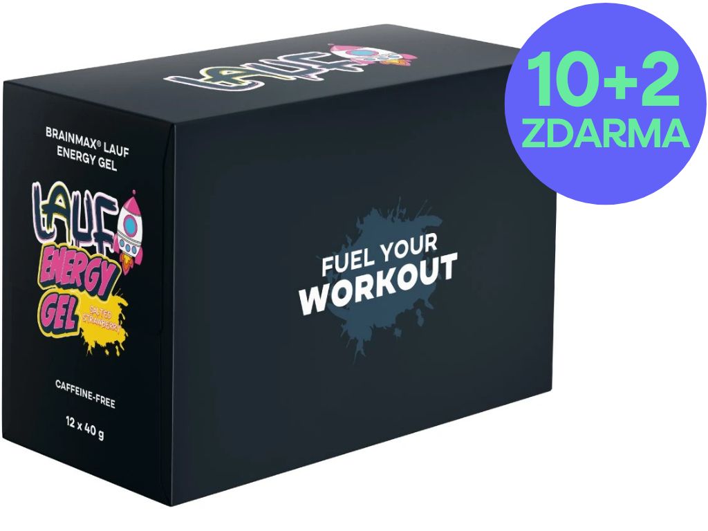 BrainMax LAUF Energy Gels Příchuť: Slaná jahoda bez kofeinu 40 g Obrázek