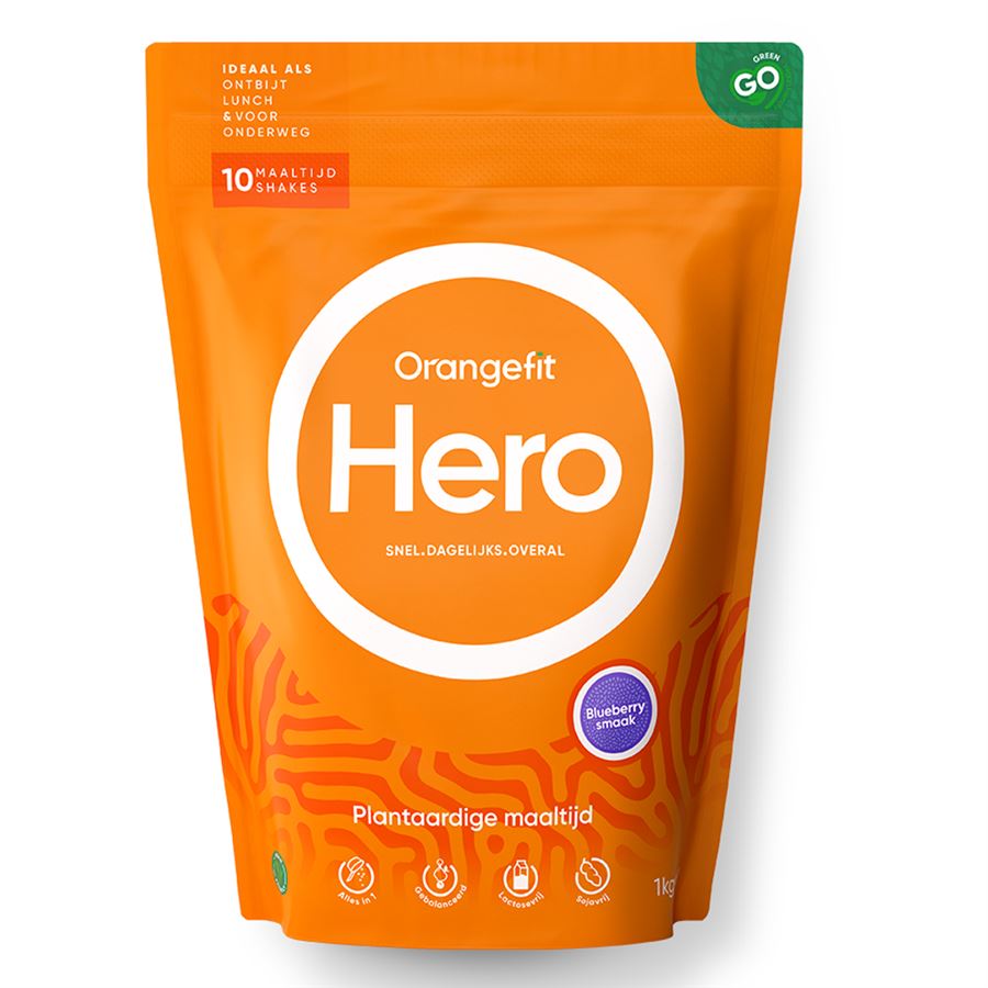 Orangefit Hero, rychlá snídaně, borůvka, 1000 g Obrázek