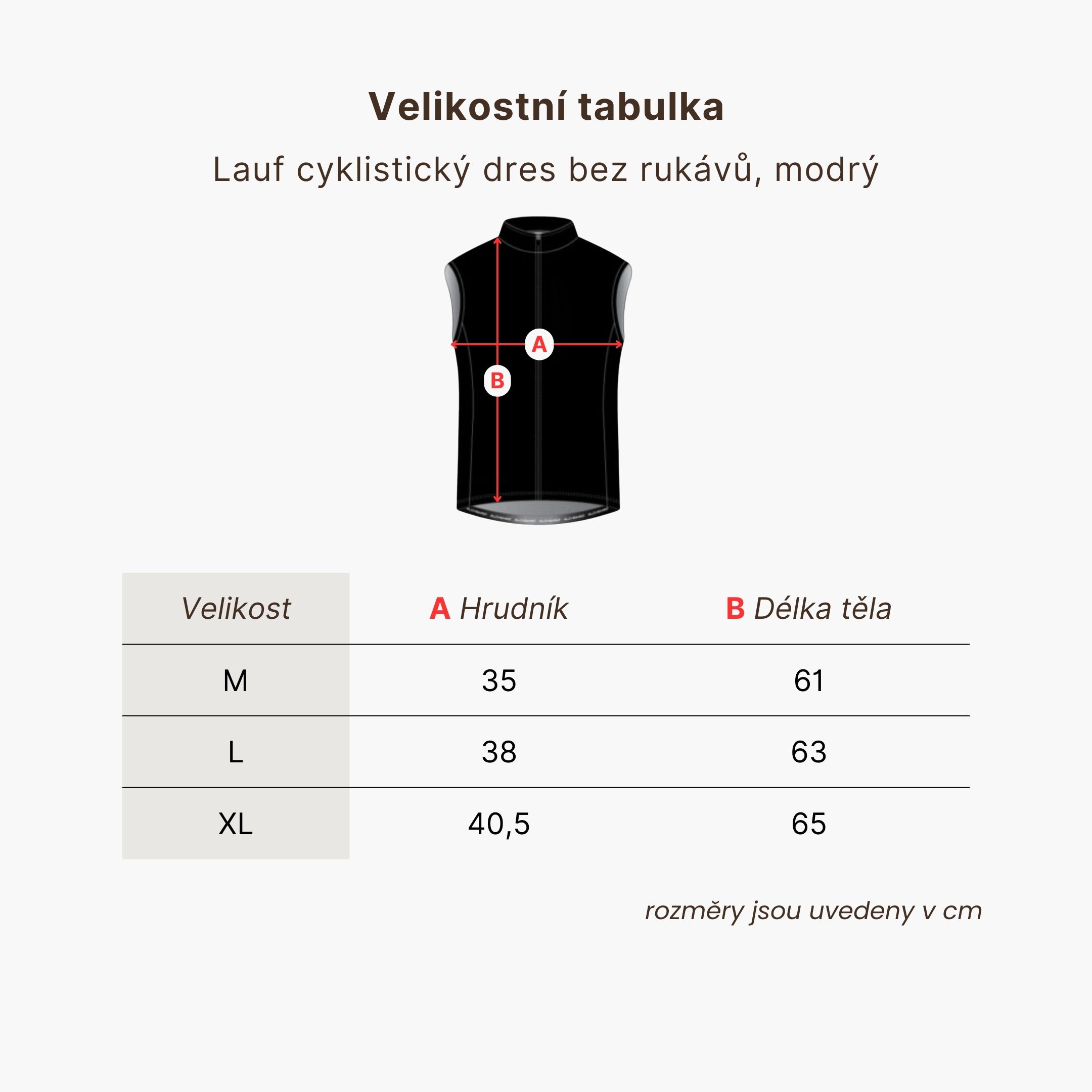 BrainMax LAUF cyklistický dres bez rukávů, modrý Velikost: M Obrázek