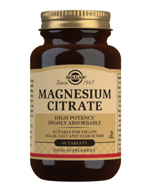 Solgar Magnesium Citrát, hořčík, 200 mg, 60 tablet Obrázek