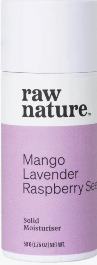 Raw Nature Solid Moisturiser, tuhý hydratační krém, mango, levandule, malinová semínka, 50 g Obrázek