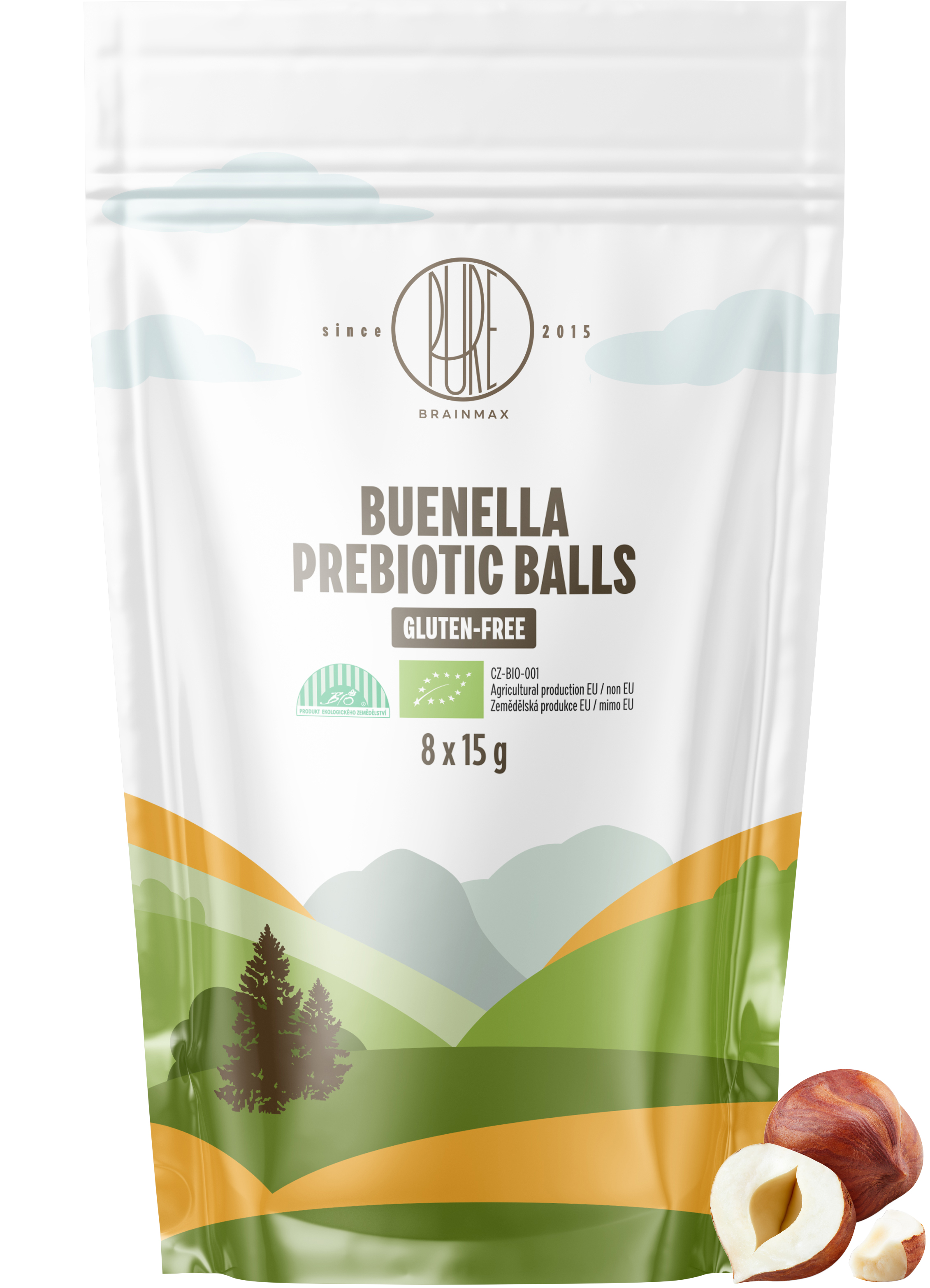 BrainMax Pure Prebiotic Balls Buenella, Prebiotické kuličky, Buenella, BIO, 8 ks Obrázek