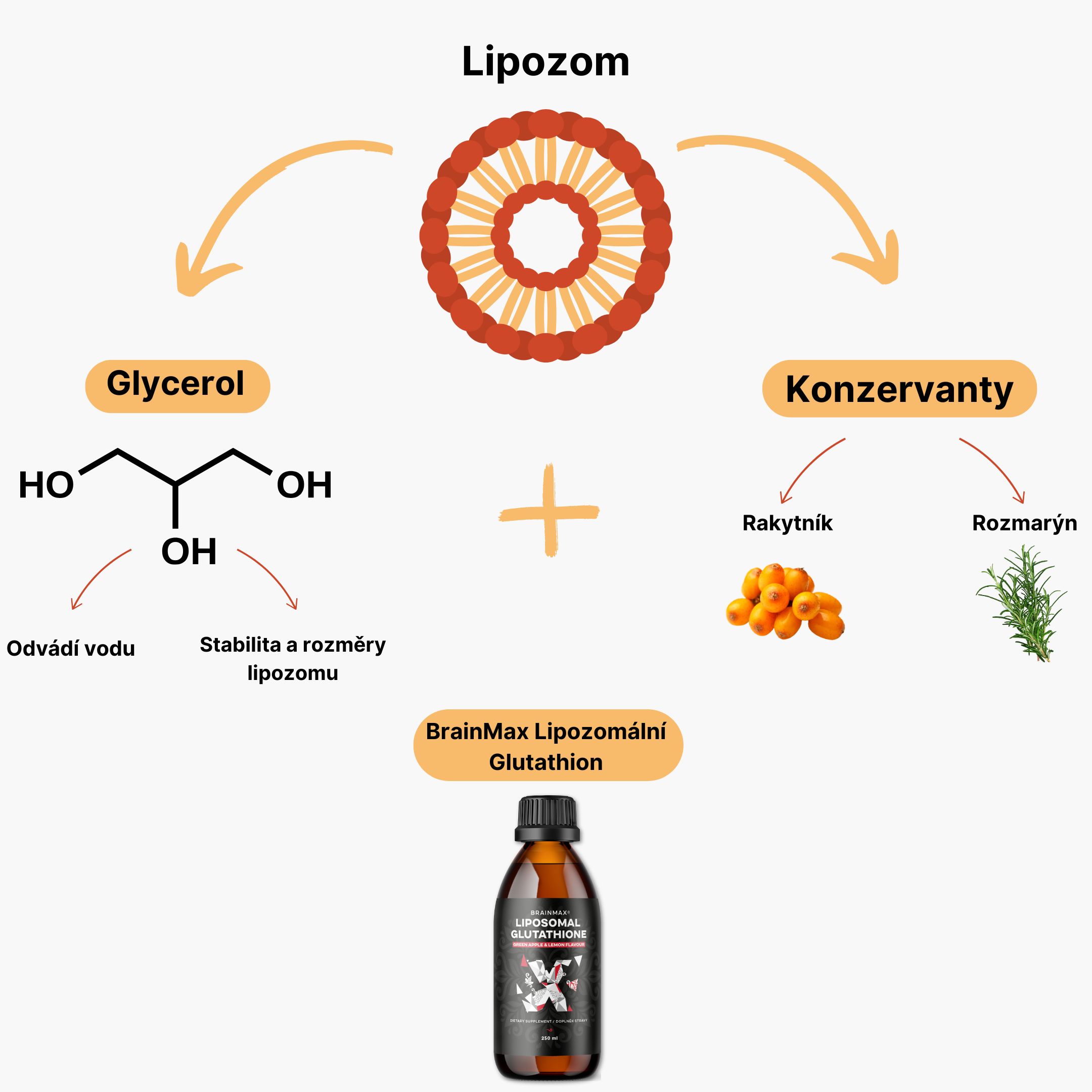 BrainMax Liquid Liposomal Glutathione, Lipozomální Glutathion, 250 ml Obrázek