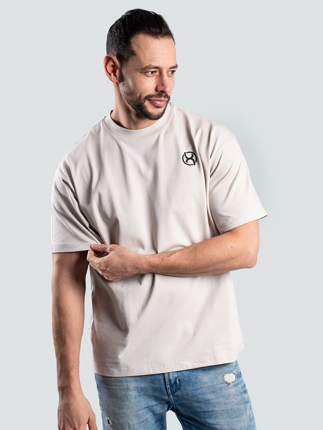 BrainMax pánské bavlněné triko, krémové Velikost: M Obrázek