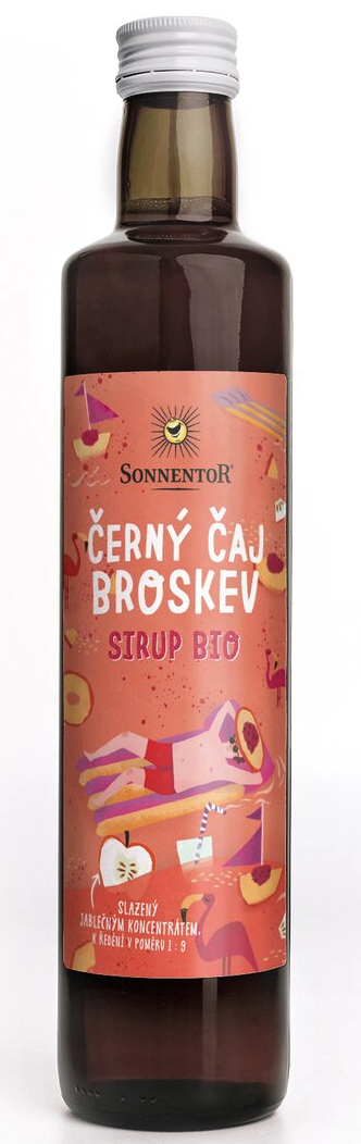 Sonnentor Černý čaj broskev sirup BIO 500 ml Obrázek