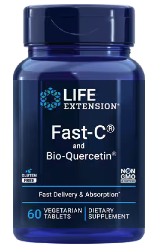 Life Extension Fast-C and Bio-Quercetin, vitamin C a kvercetin, 60 tablet Obrázek