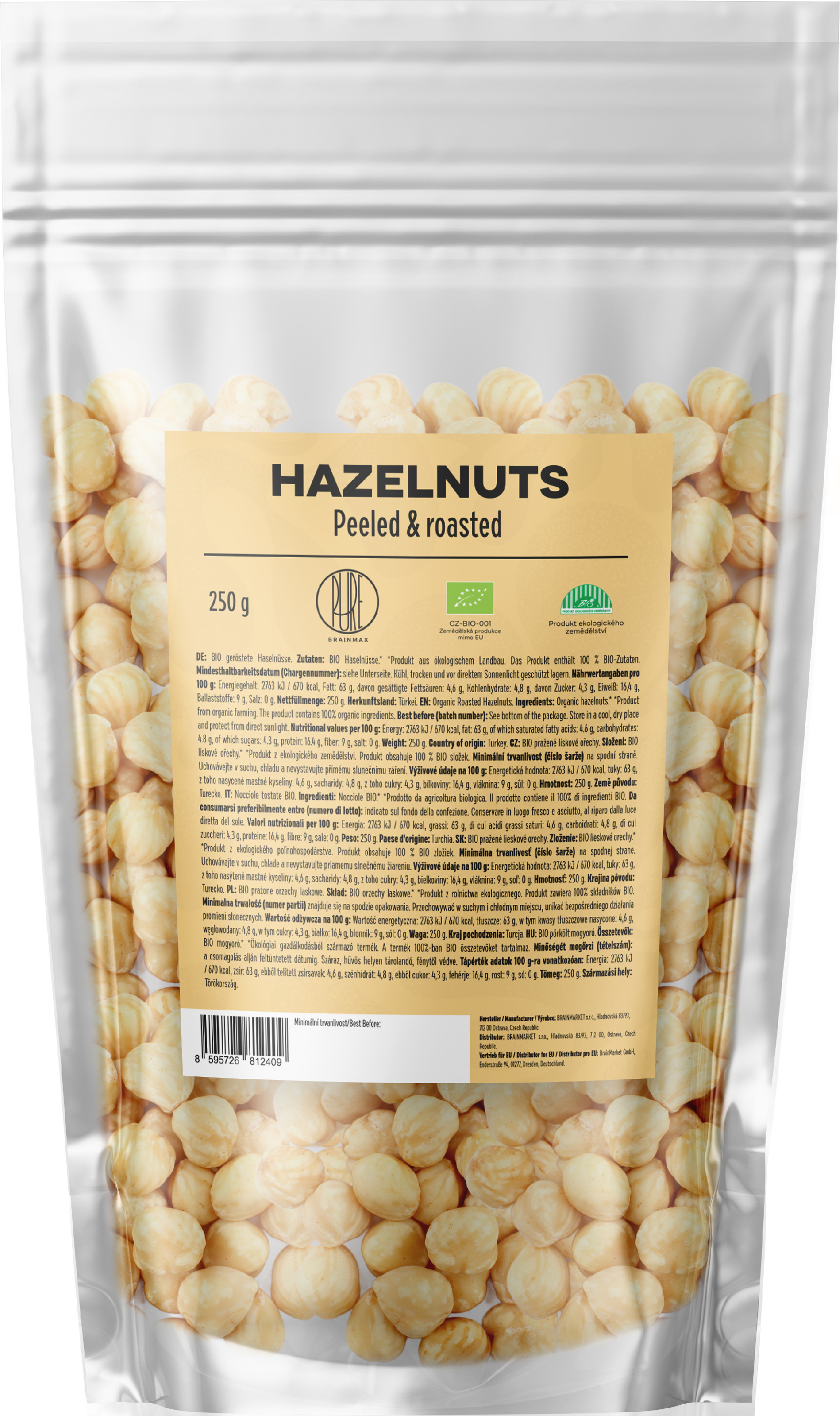 BrainMax Pure BrainMax Pure® Hazelnuts Peeled & Roasted, BIO, 250 g