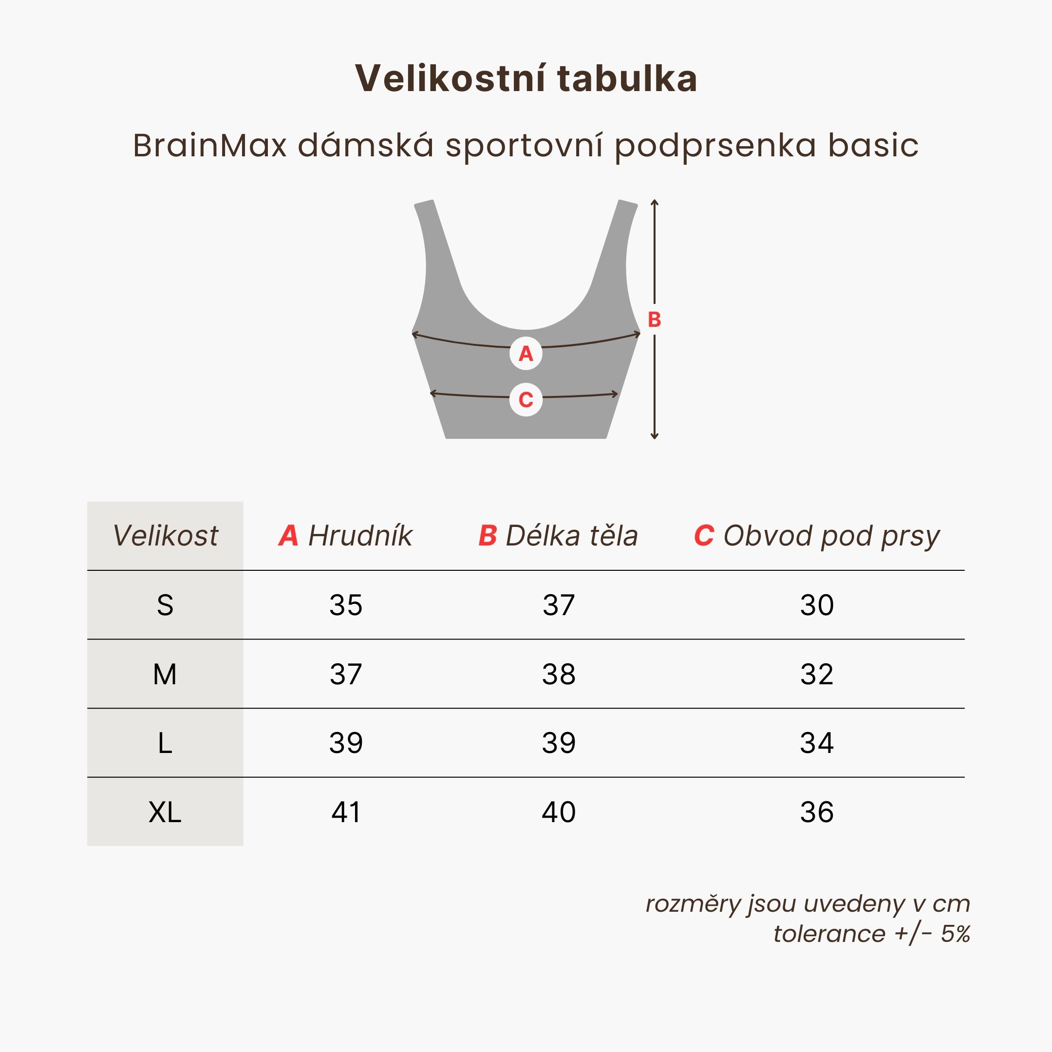 BrainMax dámská sportovní podprsenka Basic, béžová Velikost: M Obrázek
