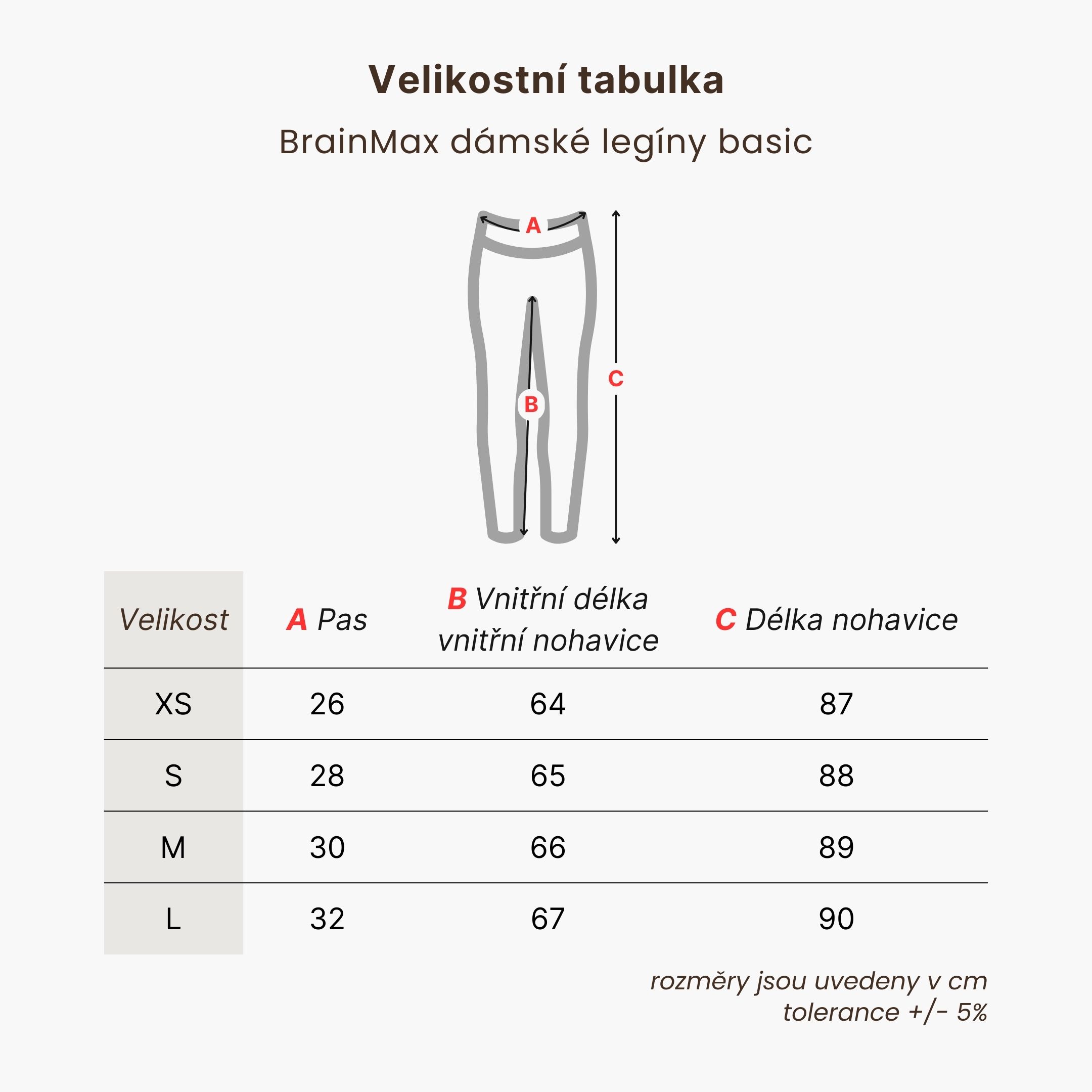 BrainMax dámské legíny Basic, černé Velikost: XS Obrázek