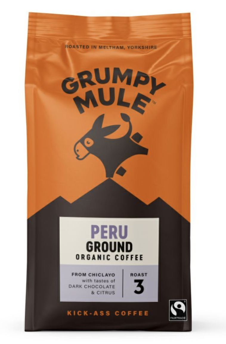 Grumpy Mule Peru Ground Coffee, 100% Arabica, mletá káva, BIO, 200 g Obrázek