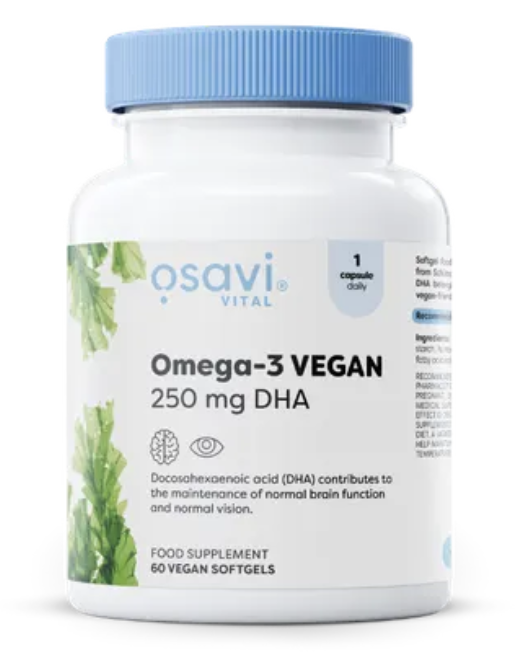 Osavi Omega-3 wegańskie, 250 mg DHA, 60 kapsułek miękkich