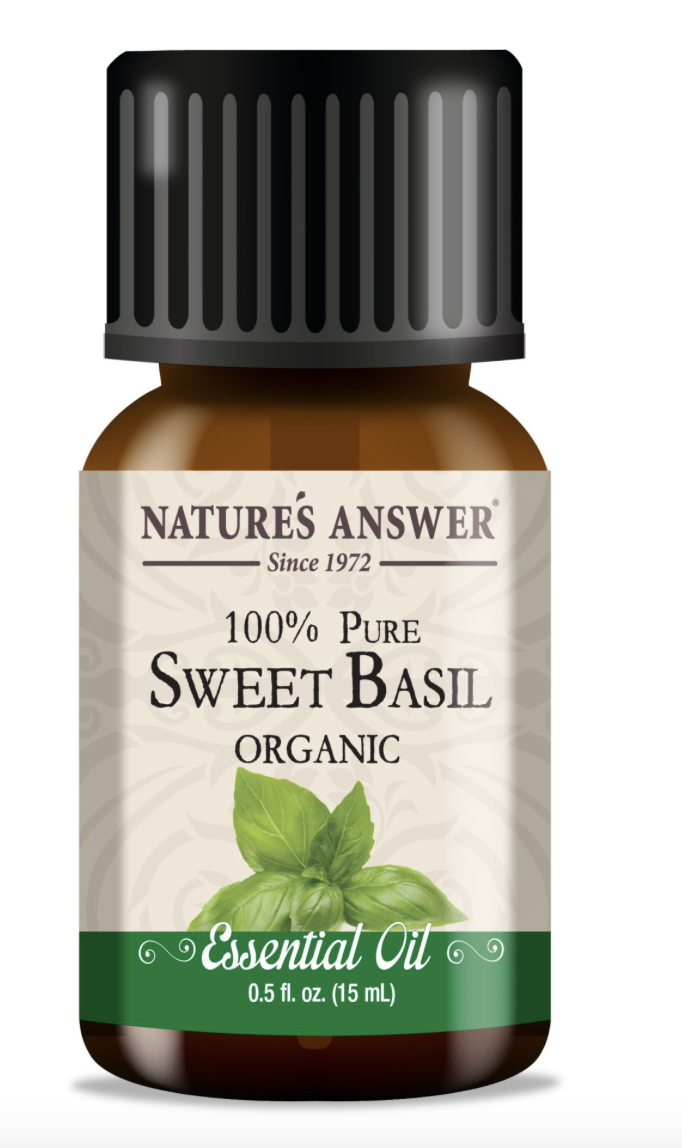 Nature's Answer Olejek eteryczny z bazylii słodkiej, bazylia słodka, olejek eteryczny, ORGANICZNY, 15 ml