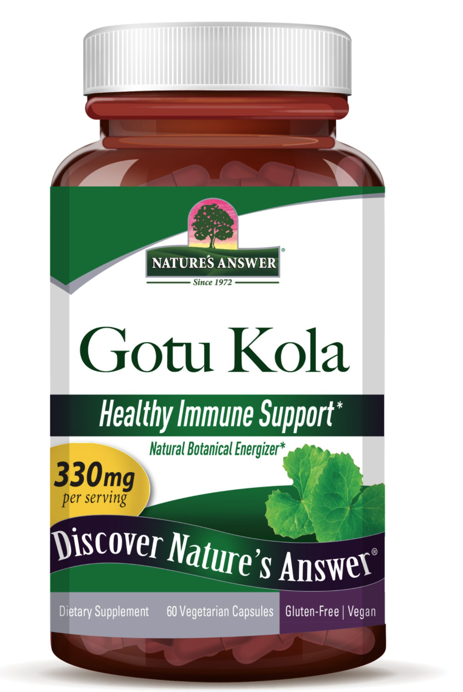 Nature's Answer Gotu Kola, ekstrakt, 330 mg, 60 kapsułek