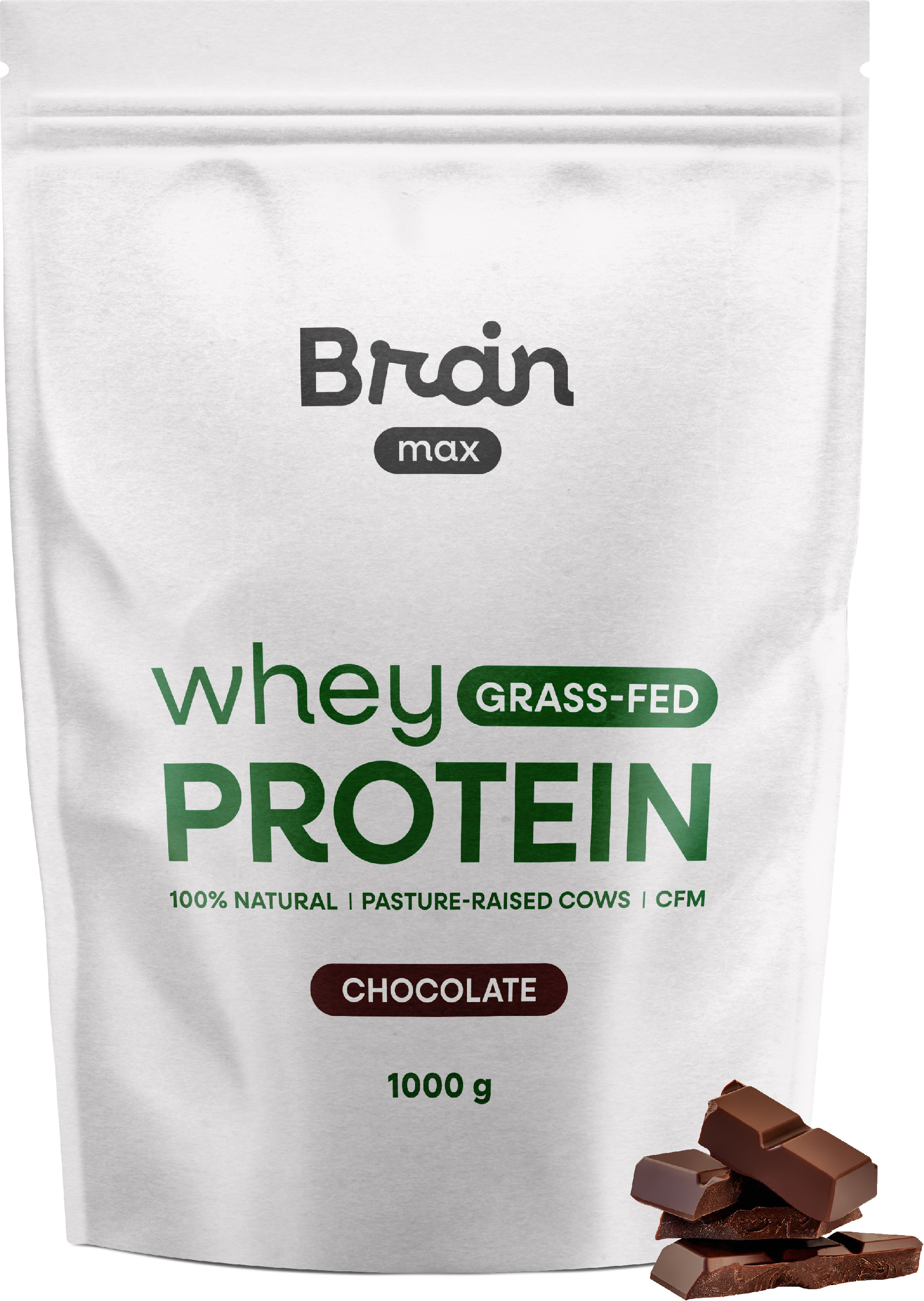 BrainMax Grass-fed Whey Protein, Čokoláda, 1000 g Obrázek