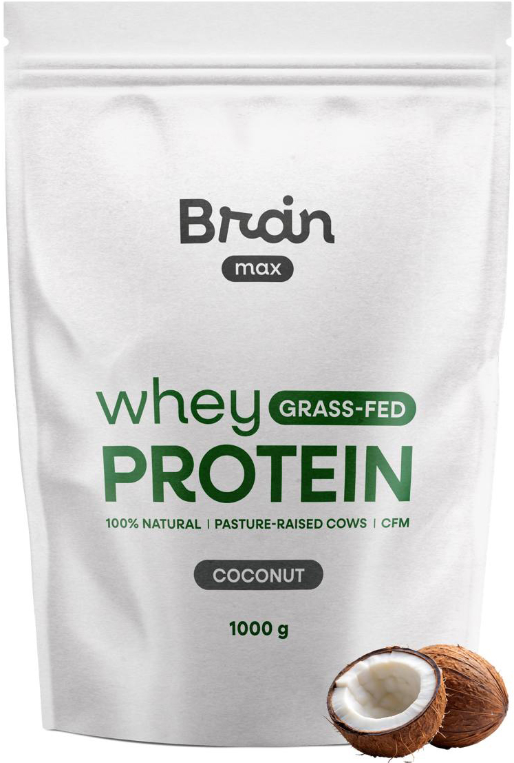 BrainMax Grass-fed Whey Protein, Kokos, 1000 g Obrázek
