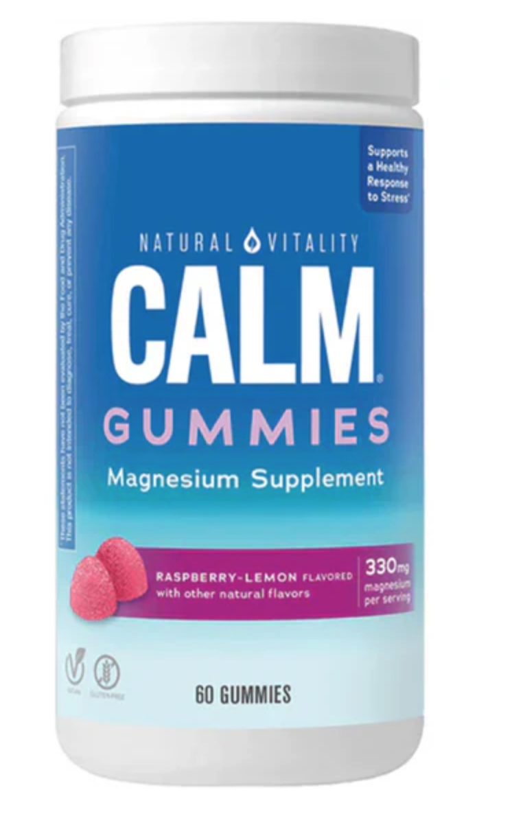 Natural Vitality Calm Gummies Magnesium, hořčík, malina a citron, 60 gumových bonbónů Obrázek