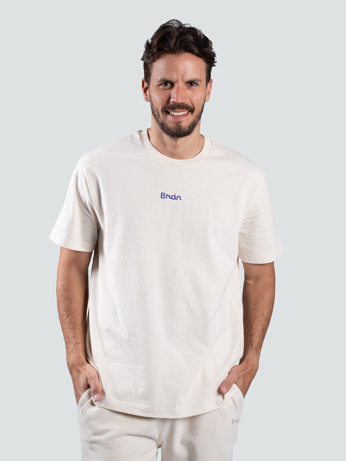 Brain unisex tričko, krémové Velikost: XS