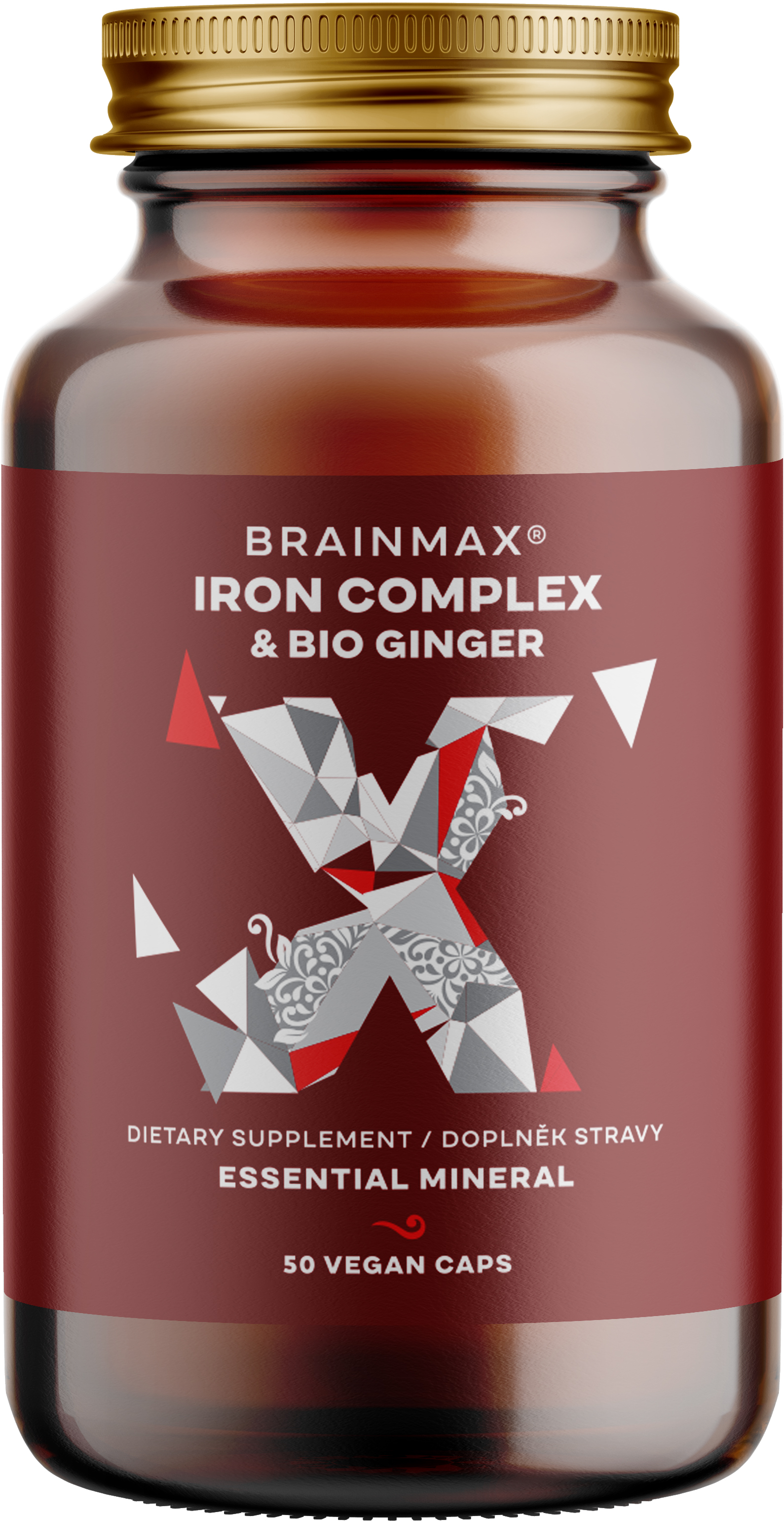 BrainMax Iron Complex®, železo bisglycinát, 25 mg, 50 rostlinných kapslí