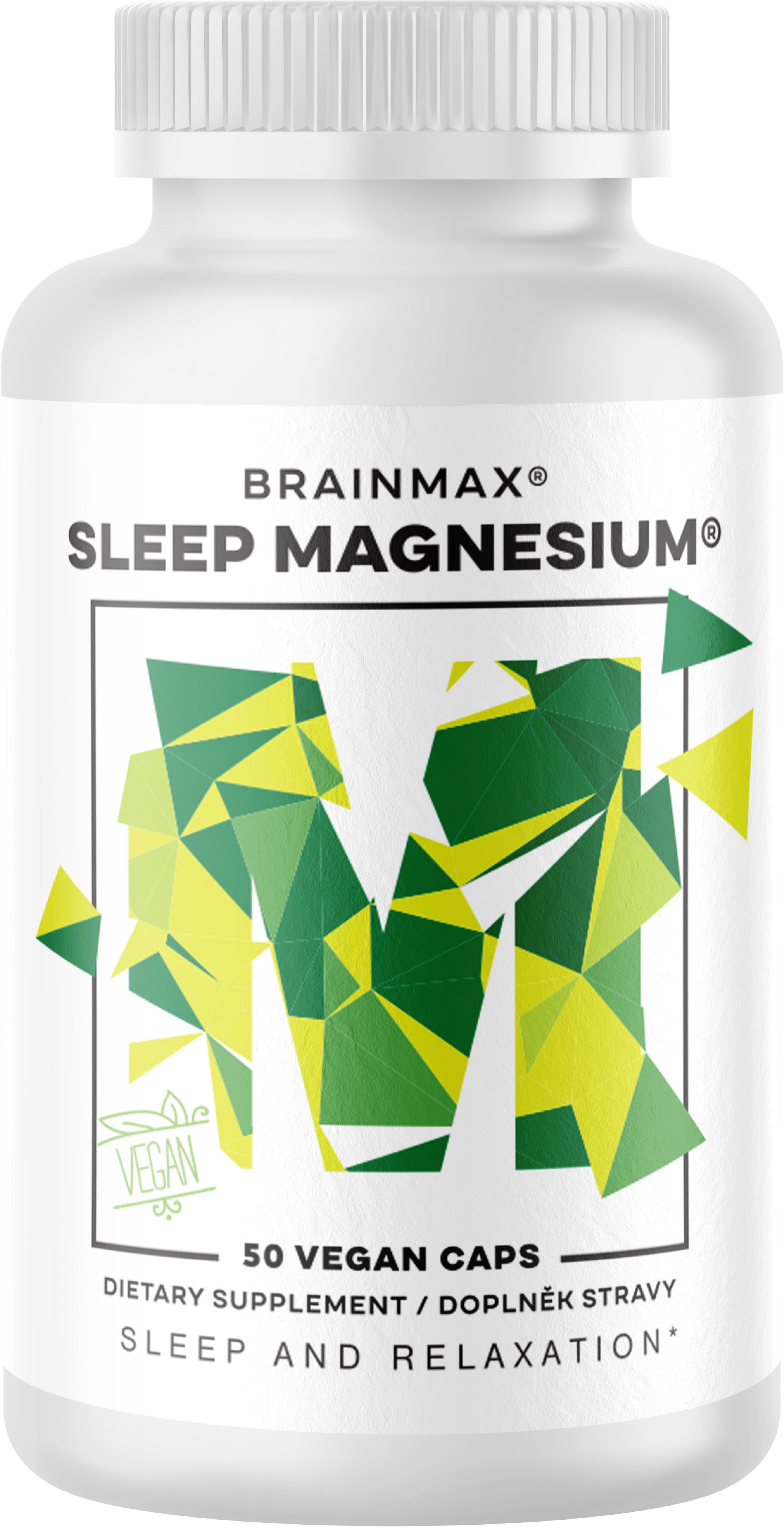 BrainMax Sleep Magnesium®, 320 mg, 50 rostlinných kapslí (Hořčík, GABA, L-theanin, Vitamín B6, šťáva z višně)