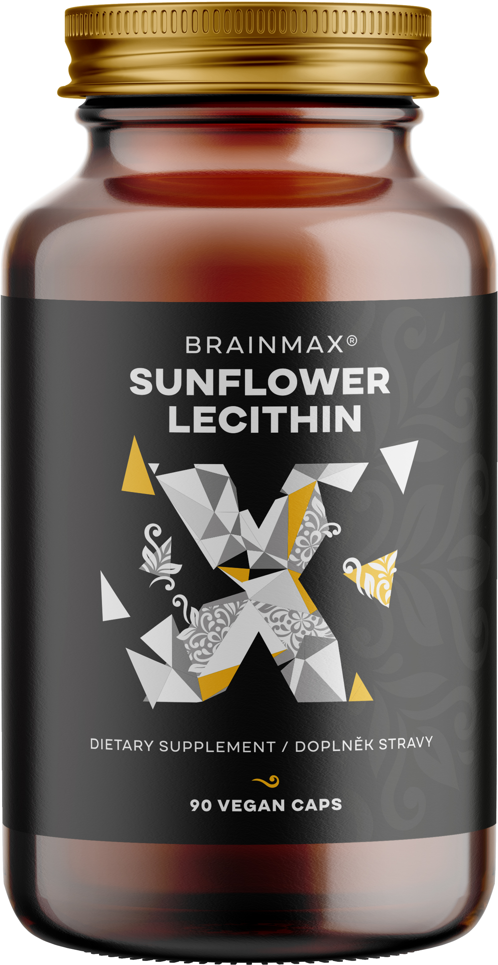 Levně BrainMax Sunflower Lecithin, slunečnicový lecitin, 90 rostlinných kapslí Fosfatidylcholin z NON-GMO slunečnice, doplněk stravy