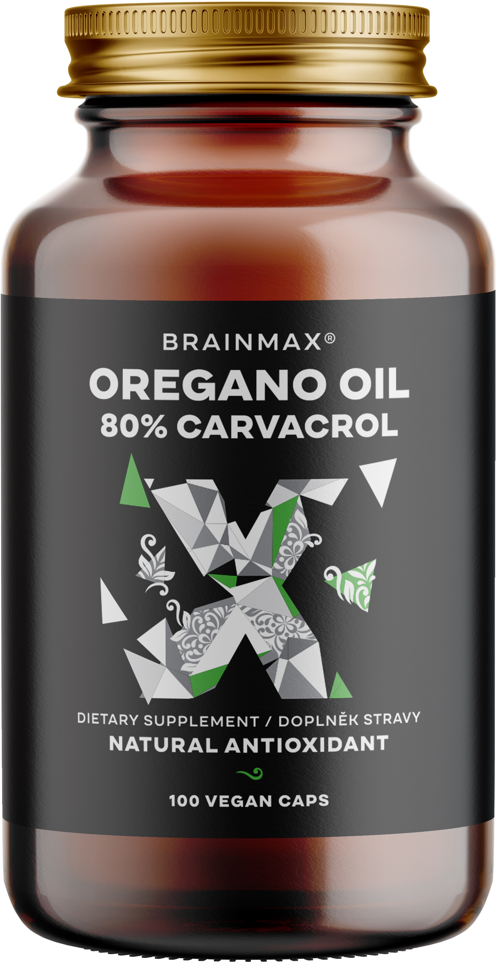 BrainMax Oregano Oil 80% Carvacrol, 100 rostlinných kapslí Standardizovaný extrakt z oregana s vysokým obsahem karvakrolu, 100 dávek, doplněk stravy