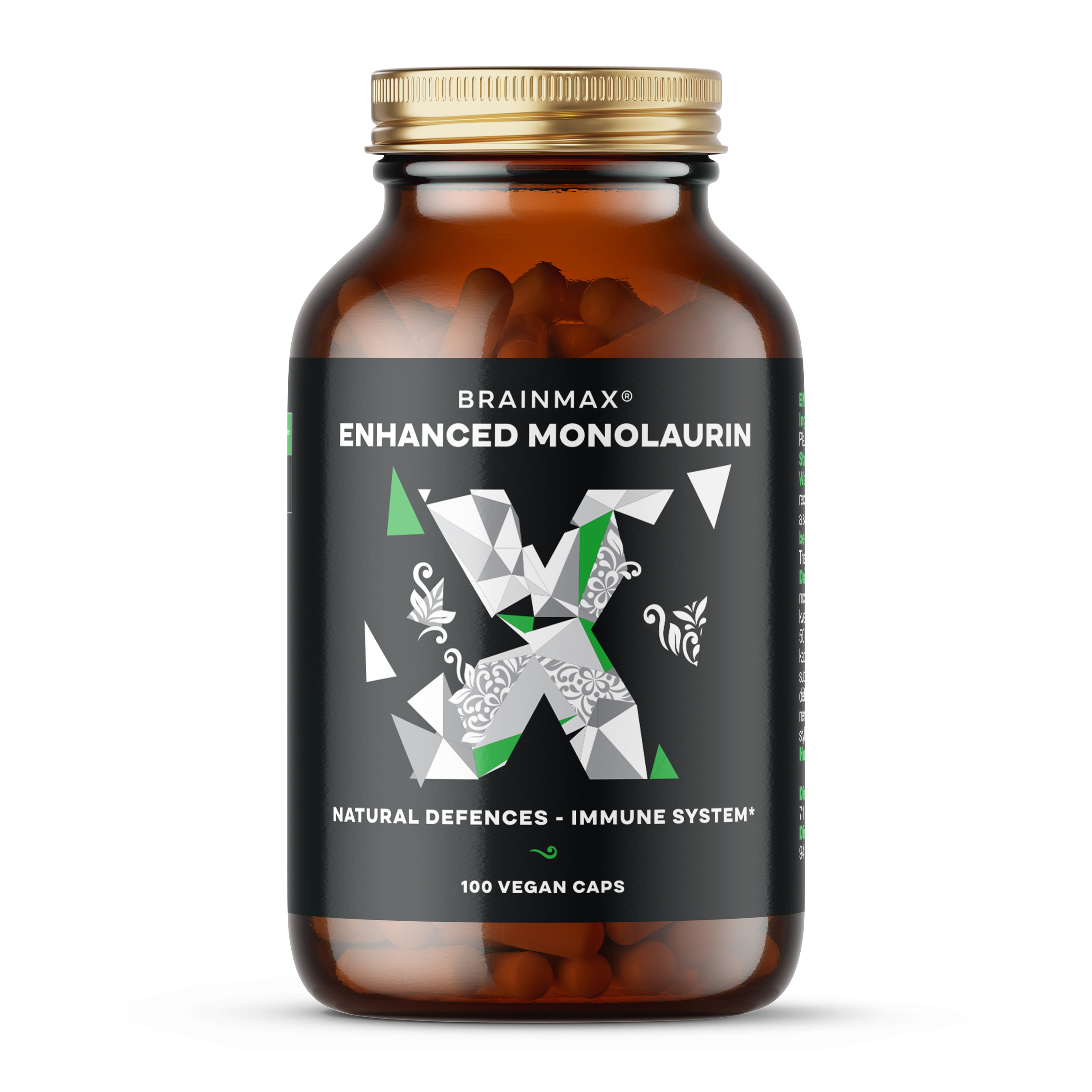 BrainMax Enhanced Monolaurin, 100 rostlinných kapslí