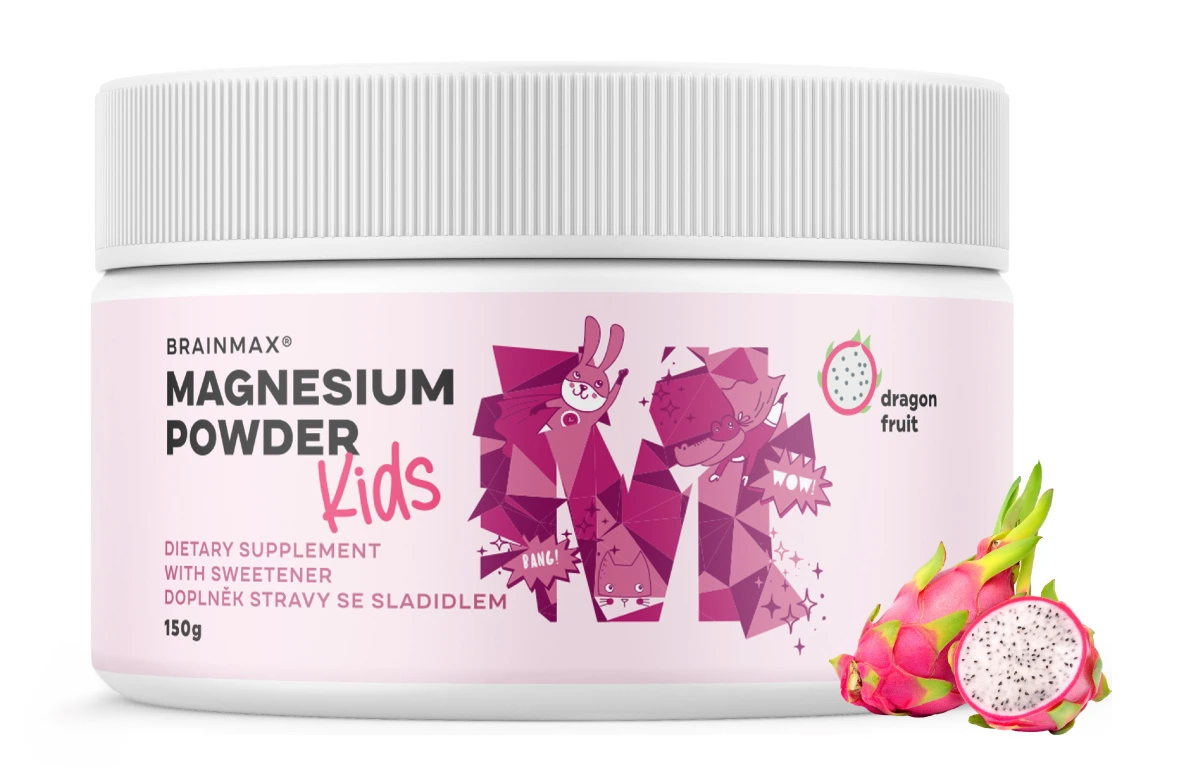 BrainMax KIDS Magnesium Powder, Dračí ovoce, 150 g