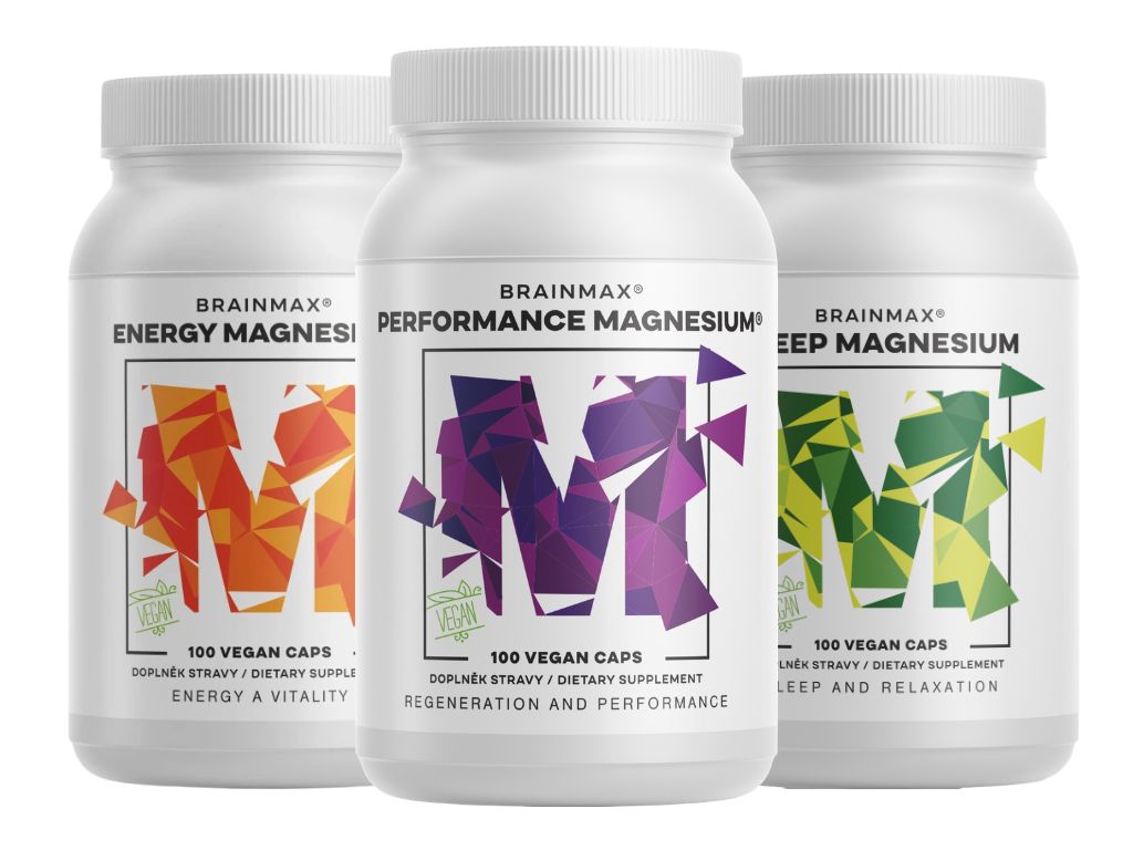 Levně BrainMax Magnesium Trio, výhodný balíček TRIO set hořčíků pro celý den, doplněk stravy