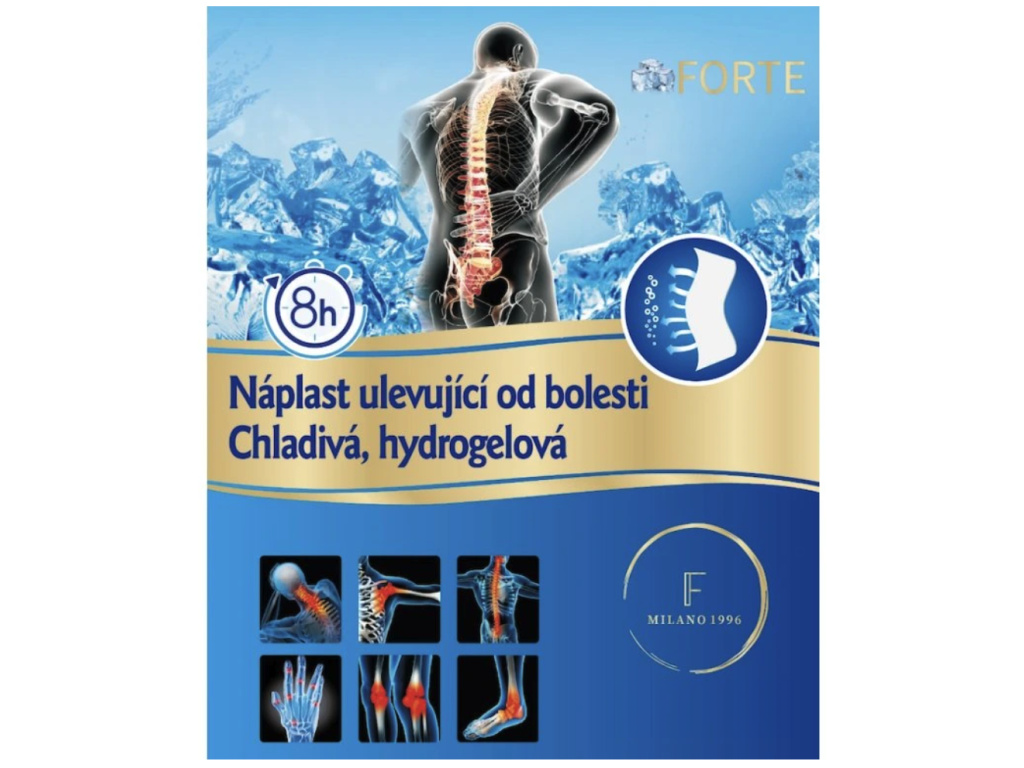 FORTE Náplast ulevující od bolesti chladivá, hydrogelová, 7 x 10 cm, 2 ks